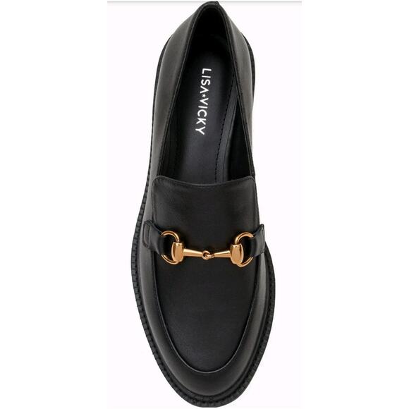 Women's Lisa Vicky Nordstrom Zany-V Loafers Black Sheep Nappa - Picture 1 of 12